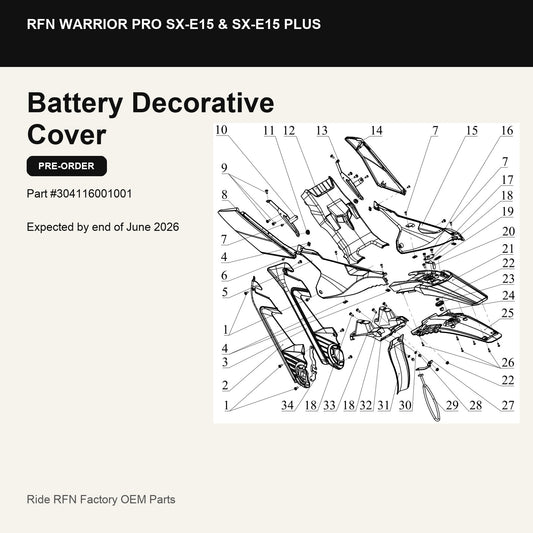 Battery Decorative Cover For RFN Warrior Pro SX-E15 & SX-E15 Plus