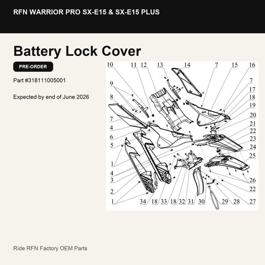 Battery Lock Cover For RFN Warrior Pro SX-E15 & SX-E15 Plus