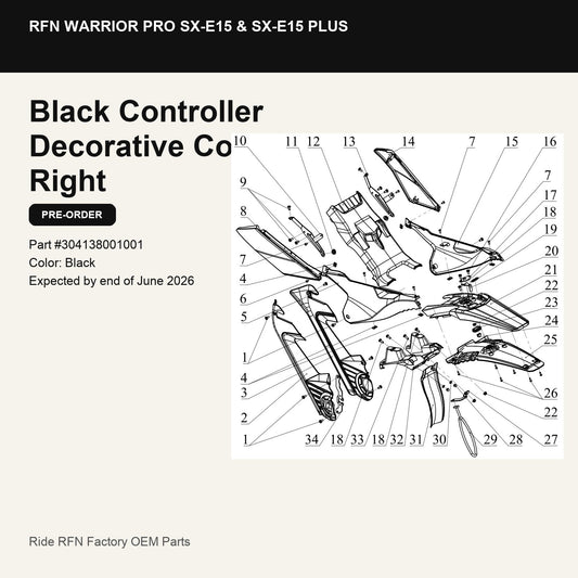 Black Controller Decorative Cover Right For RFN Warrior Pro SX-E15 & SX-E15 Plus