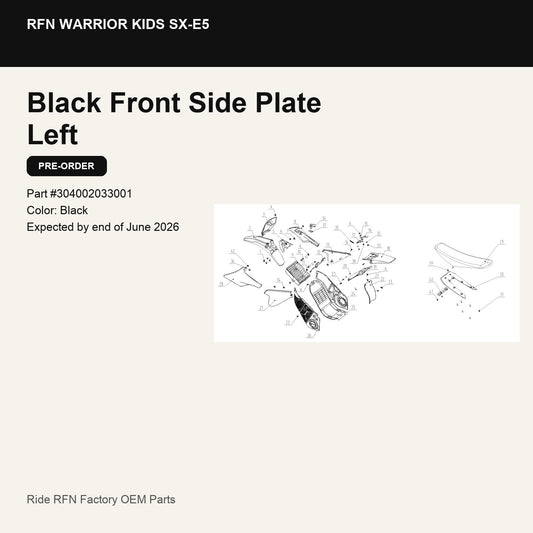 Black Front Side Plate Left For RFN Warrior Kids SX-E5