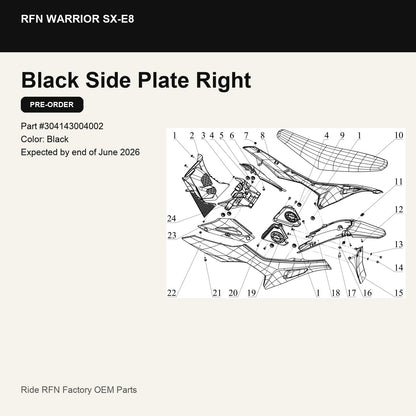 Black Side Plate Right For RFN Warrior SX-E8