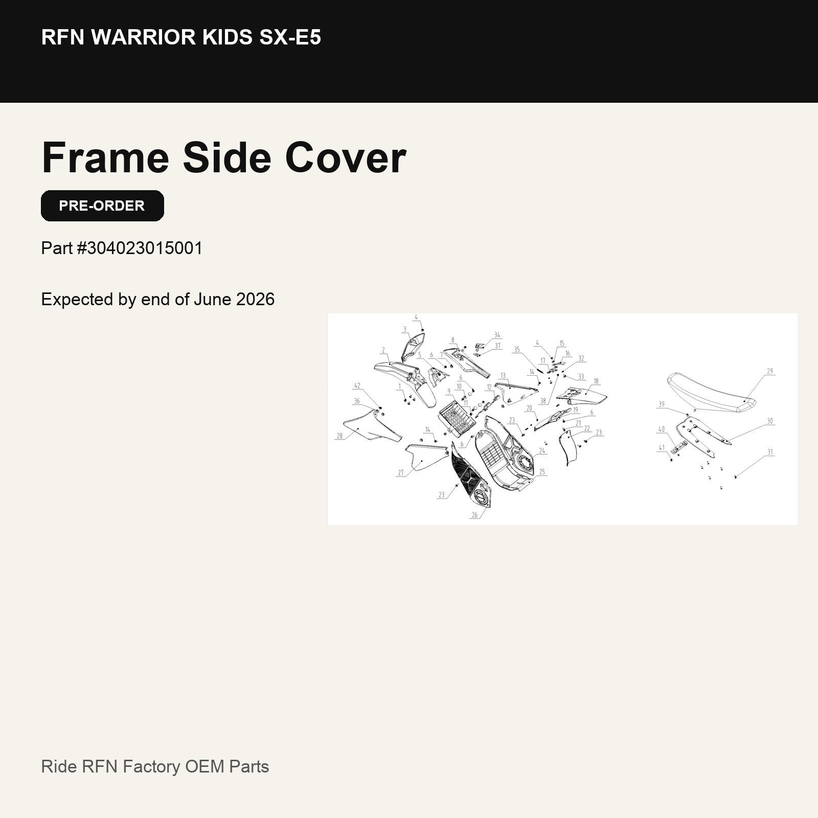 Frame Side Cover For RFN Warrior Kids SX-E5