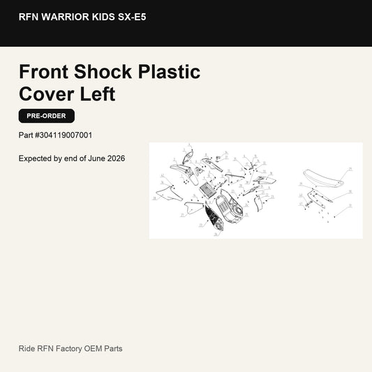 Front Shock Plastic Cover Left For RFN Warrior Kids SX-E5