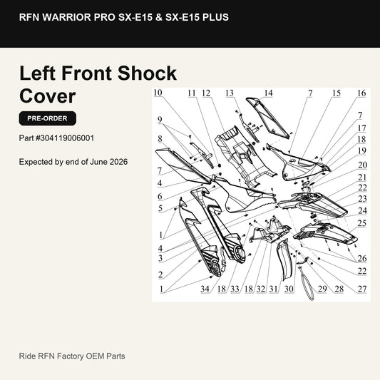 Left Front Shock Cover For RFN Warrior Pro SX-E15 & SX-E15 Plus