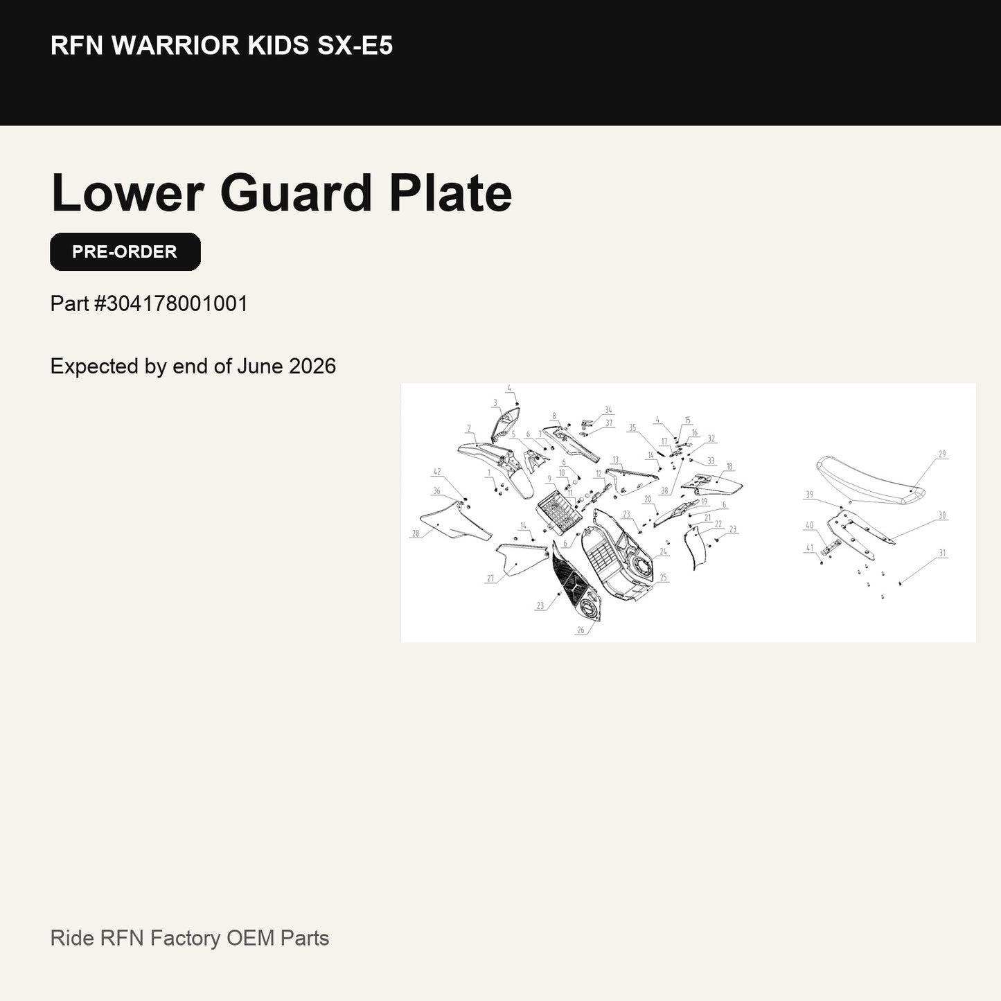 Lower Guard Plate For RFN Warrior Kids SX-E5