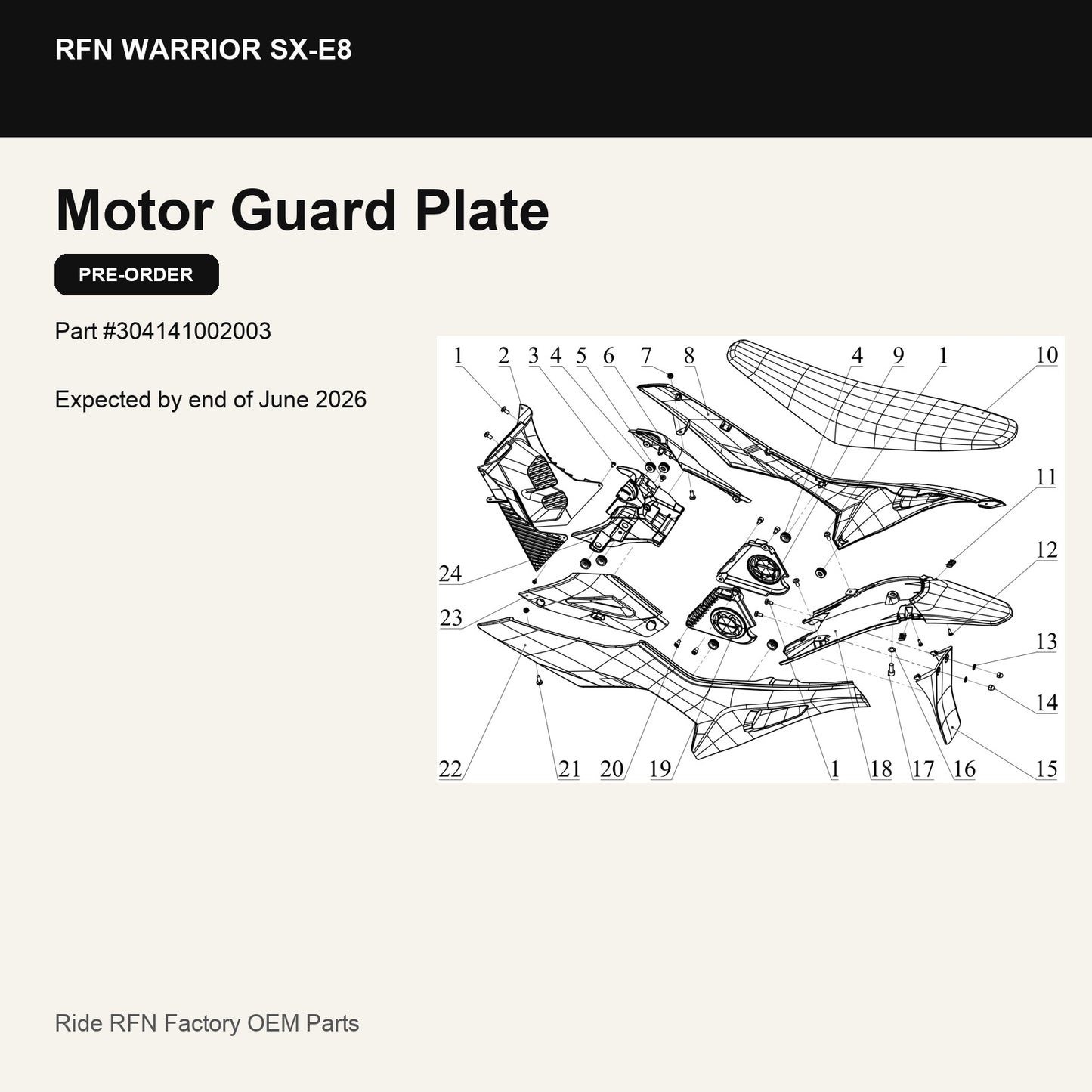 Motor Guard Plate For RFN Warrior SX-E8