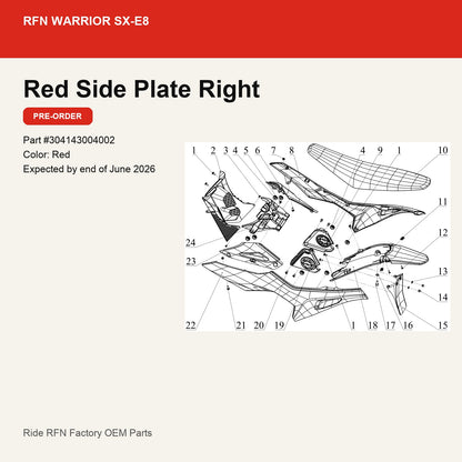 Red Side Plate Right For RFN Warrior SX-E8