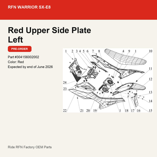Red Upper Side Plate Left For RFN Warrior SX-E8